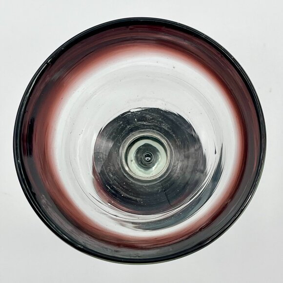 Vintage Hand Blown Amethyst Cocktail Glasses‎ amethyst/purple glass on rim - Picture 4 of 6